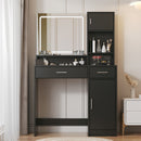 Vanity Desk With Mirror And LED Light Strip, Dressing Table With Large Drawer, 3 Level Storage Dresser & 3 Lighting Modes Adjustable Brightness, Suitable For Bedroom by Unique Piece Furniture