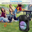 KOCASO Wireless Speaker Portable PA Karaoke System with 15" Subwoofer FM Radio Wired Microphone w/ DJ Lights Remote Control