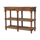 Solid Wood Spindle Woven Console