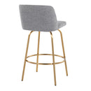 Toriano - Contemporary, Fixed Height Counter Stool With Swivel With Round Footrest (Set of 2)