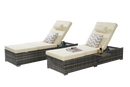 Outdoor Chaise Lounge Chair Set of 2 with Storage and Cushions by HouseOfZazla