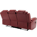 Home Theater Seating Manual Recliner Chair With Center Console And Led Light Strip For Living Room by HouseOfZazla