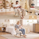 Teddy Fabric Rocking Gilder Nursery Chair For Living Room Indoor - Ivory by Unique Piece Furniture