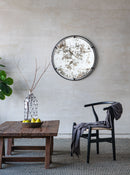 Theodor - Mirror With Industrial Design Round Mirror With Metal Frame For Wall Decor & Entryway Console Lean Against Wall - Black