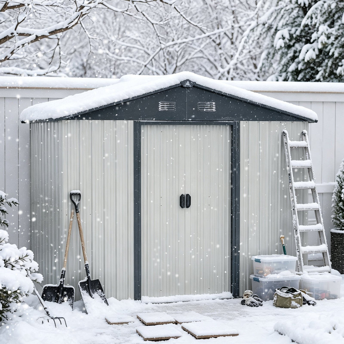 8ft x 4ft Outdoor Metal Storage Shed, photo 2 of 10