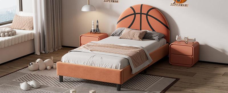 Walker Edison | Basketball Upholstered Twin Platform Bed