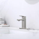 Brushed Nickel Single Handle Bathroom Faucet with Deck by HouseOfZazla
