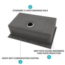 33" Drop In Kitchen Sink Single Bowl 16 Gauge Stainless Steel Ledge Workstation - Black by HouseOfZazla