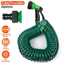 EVA Recoil Garden Hose Flexible Self-coiling Water Hose with 3/4Ó and 1/2Ó Adapter with 7 Spraying Modes for Boat Greenhouse Yard Patio