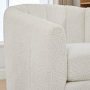 360 Degrees Swivel Upholstered Barrel Armchair For Living Room - Ivory by HouseOfZazla