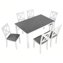 6 Pieces Kitchen Dining Set, Rectangular Wooden Dining Table With 4 Chairs And A Bench by Unique Piece Furniture