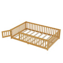 Montessori Floor Bed with Safety Guardrails - Pine Wood