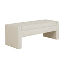 Elegant Soft Close Storage Bench Polyester Upholstery - Cream by HouseOfZazla