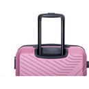 3 Piece Luggage Sets ABS Lightweight Suitcase with Two Hooks, Spinner Wheels, TSA Lock, (20/24/28), Pink