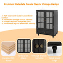 Minimalist Buffet Cabinet With Double Glass Doors And Drawer by HouseOfZazla