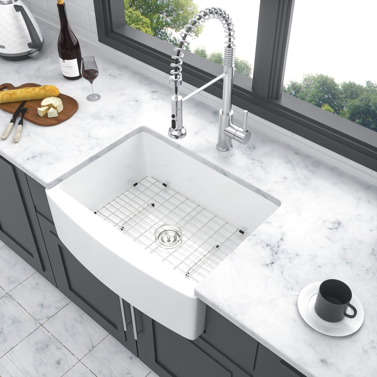Farmhouse Sink, Apron Front Single Bowl With Arch Edge Design, photo 10 of 10