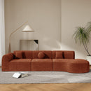 140" Modern Curved Sectional Sofa with Chaise Lounge by HouseOfZazla