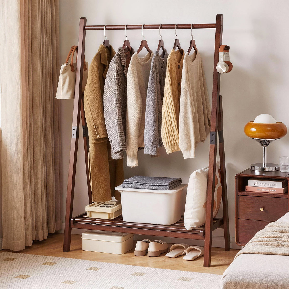 Heavy-Duty Solid Wood Freestanding Clothes Rack, photo 5 of 10