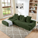 L-Shape Sectional Sofa, Modular Compressed Couch For Living Room Bedroom, 4 Seater - Green by HouseOfZazla