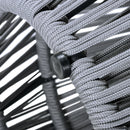 Acacia Wood Side Table with Grey Rope Design