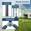 Golf Practice Net Cage With Metal Frame Hitting Net Kit Indoor Outdoor - Black by HouseOfZazla
