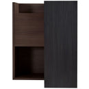 Modern Extendable & Rotating Cabinet With Drawer And Flip Doors For Versatile Storage - Black / Dark Walnut by HouseOfZazla