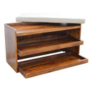 Pull Out Shoe Bench - Chestnut / Mud Linen by HouseOfZazla