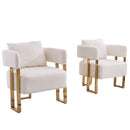Modern Decorative Chair Teddy Fleece Upholstered And Metal Foot by Unique Piece Furniture