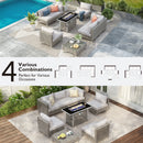 K&K Patio 8-Piece Patio Furniture Set with 43" Fire Pit Table by HouseOfZazla
