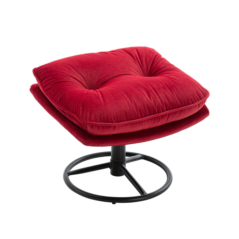 Accent chair TV Chair Living room Chair with Ottoman-RED