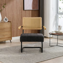 Accent Chair - Modern Industrial Slant Armchair with Metal Frame - Premium High Density Soft Single chair for Living Room Bedroom