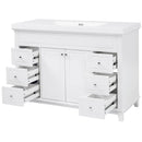 Bathroom Vanity With Sink, 6 Soft Close Drawers & Double Doors - White by HouseOfZazla
