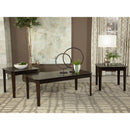 Amaro - 3 Piece Coffee And End Table Set - Dark Brown by HouseOfZazla