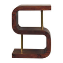 S Curve Brass Bedside Table - Dark Brown by HouseOfZazla