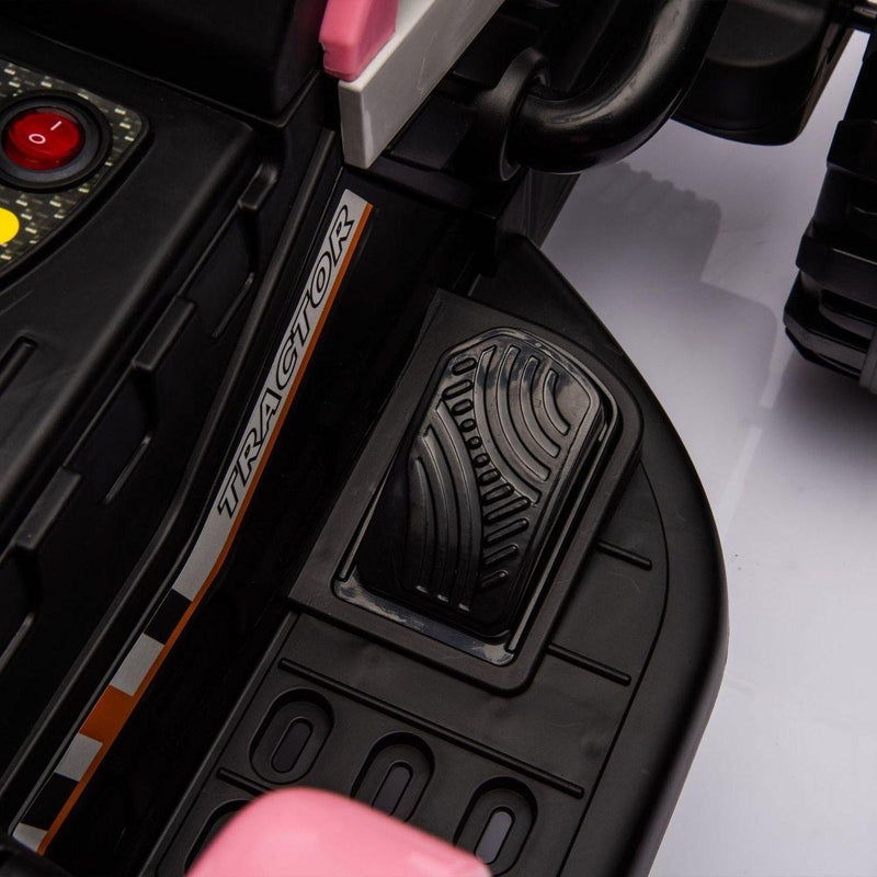 Ride on Tractor with Trailer,24V Battery Powered Electric Tractor Toy, 200wx2motor 1.86-4.97MPH/Remote Control,electric car for kids,Three speed adjustable,USB,MP3, Bluetooth,LED light, safety belt