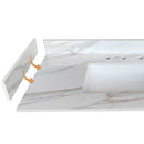 Sintered Stone Bathroom Vanity Top With 4" Backsplash And 22" Sidesplash - Carrara White by HouseOfZazla