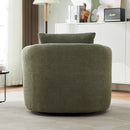 360° Swivel Barrel Sofa Chair With Throw Pillow, Upholstered Accent Chair by HouseOfZazla