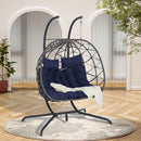 2 Person Outdoor Rattan Hanging Chair Patio Wicker Egg Chair
