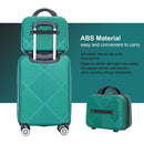 2Piece Luggage Sets ABS Lightweight Suitcase, Spinner Wheels, (20/14) DARK GREEN