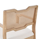 Farmhouse Dining Chairs Set of 2 with Upholstered Seats and Rattan Backrest by HouseOfZazla