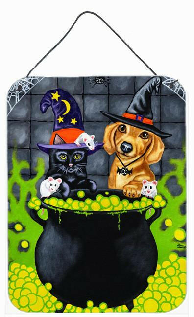 Brewing up Trouble Halloween Dachshund Wall or Door Hanging Prints AMB1434DS1216