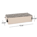 Kiki - Rectangular Pouf Ottoman Floor Cushion Natural - Black by HouseOfZazla