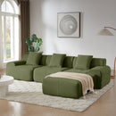 L Shaped Modular Sectional Sofa And Movable Ottoman by Unique Piece Furniture