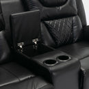 Home Theater Seating Manual Recliner Loveseat With Hide-Away Storage, Cup Holders And Led Light Strip For Living Room by HouseOfZazla