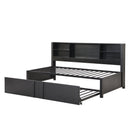 Industrial Metal Daybed With Trundle, Storage Shelves, USB Ports by HouseOfZazla