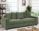 Luxe Sofa With 5 Matching Toss Pillows, Sleek Design, Spacious And Comfortable 3 Seater Couch by HouseOfZazla