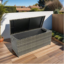 Lightweight Wicker Outdoor Storage Box Doubles As Side Table