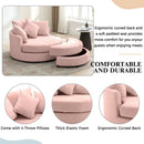 360° Swivel Accent Barrel Chair With Storage Ottoman & 4 Pillows, Modern Leisure Chair Round Accent For Living Room by Unique Piece Furniture