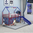 Jack - House Loft Bed With Slide And Curtain Set by Unique Piece Furniture