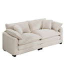 Modern 2 Seater With 4 Pillows, Upholstered Deep Seating Loveseat by HouseOfZazla